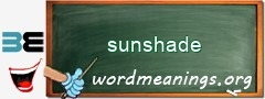 WordMeaning blackboard for sunshade